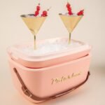 Polarbox® Classic Retro Ice Box Coral with Leather Strap - Gold 12L - Image 6