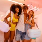 Polarbox® Pop Cooler box - Sky Blue with Baby Rose Leather Strap - 20L - Image 5