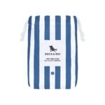 ⁦منشفة بونشو - أزرق غامق مخطط - مقاس كبير⁩ - الصورة ⁦8⁩